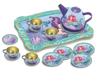 14Pcs Kids Mermaid Themed Metal Tea Set